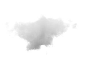 Cutout clean white cloud transparent backgrounds special effect 3d illustration single white cloud