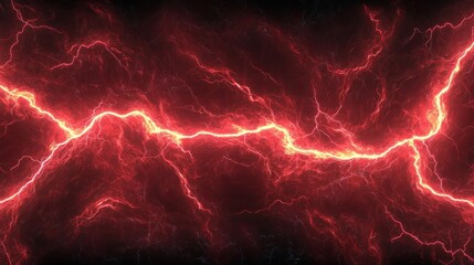 Red Lightning Bolt Energy Background, Plasma, Electricity