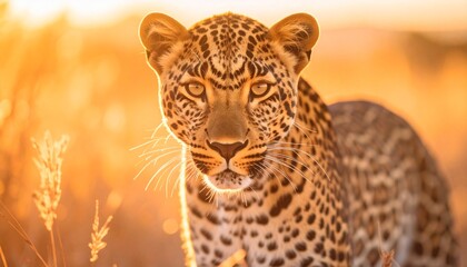 Majestic Leopard at Golden Hour Wildlife Photography