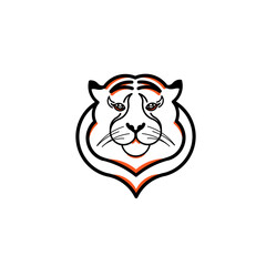 
tiger head logo design brand or company name symbol