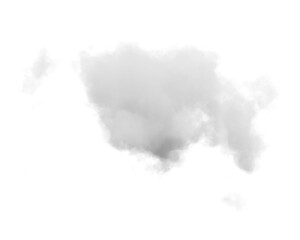 Cutout clean white cloud transparent backgrounds special effect 3d illustration single white cloud