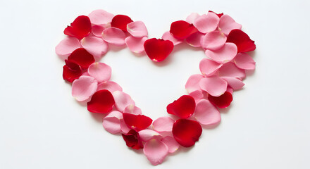 バラの花びらハート 柔らかな光で輝く愛の象徴. AI Generated