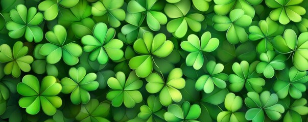 Vibrant Green Clover Leaf Pattern, Shamrock Background, St. Patrick's Day St. Patrick's Day, Clover