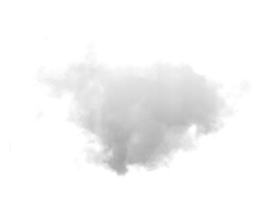 Cutout clean white cloud transparent backgrounds special effect 3d illustration single white cloud