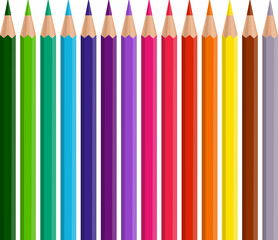 Set of colored pencils. Vector illustration.