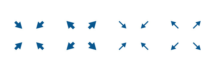 Expand arrows icon symbol collection on white background.