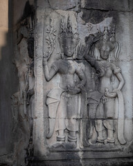 Fototapeta premium Ancient temples of the abandoned city of Angkor, near the city of Siem Reap, Cambodia