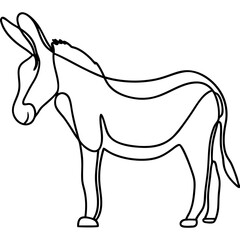 Obraz premium Cute donkey line drawing. Simple donkey illustration perfect for children's books, greeting cards, or farm-themed projects.