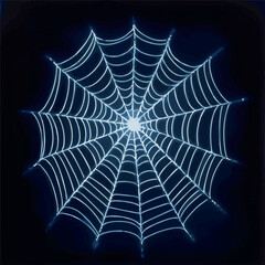 blue neon web on black background
