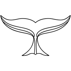 Elegant whale tail design. This simple whale tail illustration features clean lines and a minimalist style.  Perfect for logos, apparel, or website design,