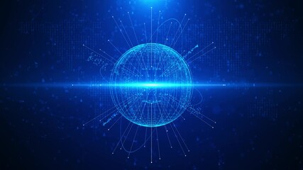 Futuristic sphere made points lines. Network connection structure visualization. network of connections globe. Global connections, computing data processing Worldwide Big Data Cloud. World Connections - Powered by Adobe