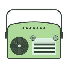 Fototapeta premium Retro electronic devices and vintage communication tools icons