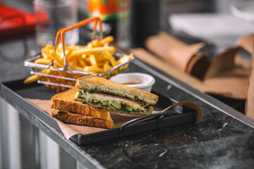 Crispy French Fries and Toast – Fast Food Concept