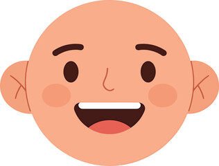 Happy Bald Baby Boy Cartoon Illustration Joyful, Cute, and Playful Design