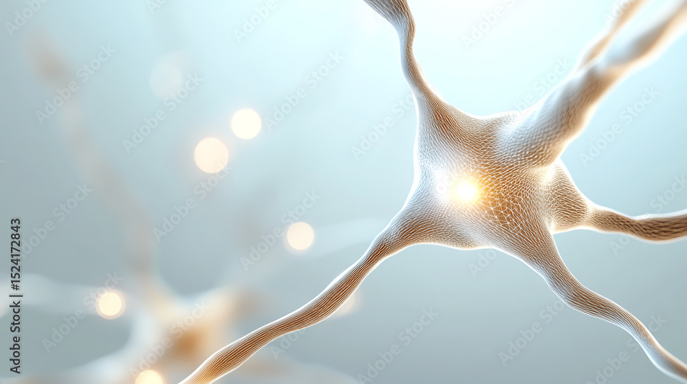 Poster A close-up view of neurons showcasing their intricate structures and connections, highlighting their role in the nervous system.