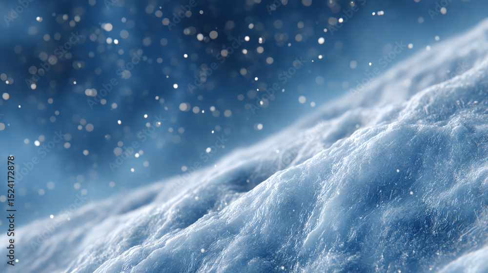 Aufkleber a close-up view of soft, fluffy snow with delicate snowflakes falling softly in a serene winter atmo