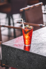 Strawberry-Flavored Pink Dessert in Decorative Glass Dish - Sweet Pink Strawberry Mousse Served Elegantly in Dessert Glass-