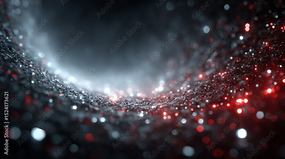 Poster A mesmerizing close-up of glittering particles creating a cosmic illusion. Perfect for themes of exploration and the universe.