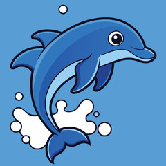 Colorful dolphin silhouette 