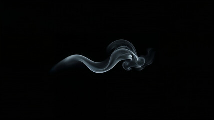 White smoke creating wavy shapes on black background