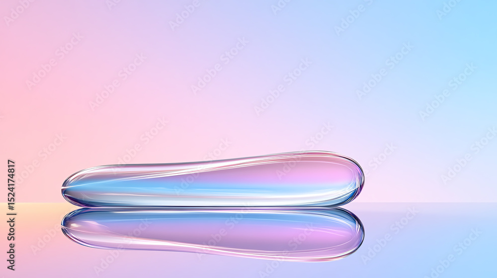 Aufkleber A sleek, modern design element with smooth curves reflecting a soft pastel gradient, ideal for backgrounds and creative projects.