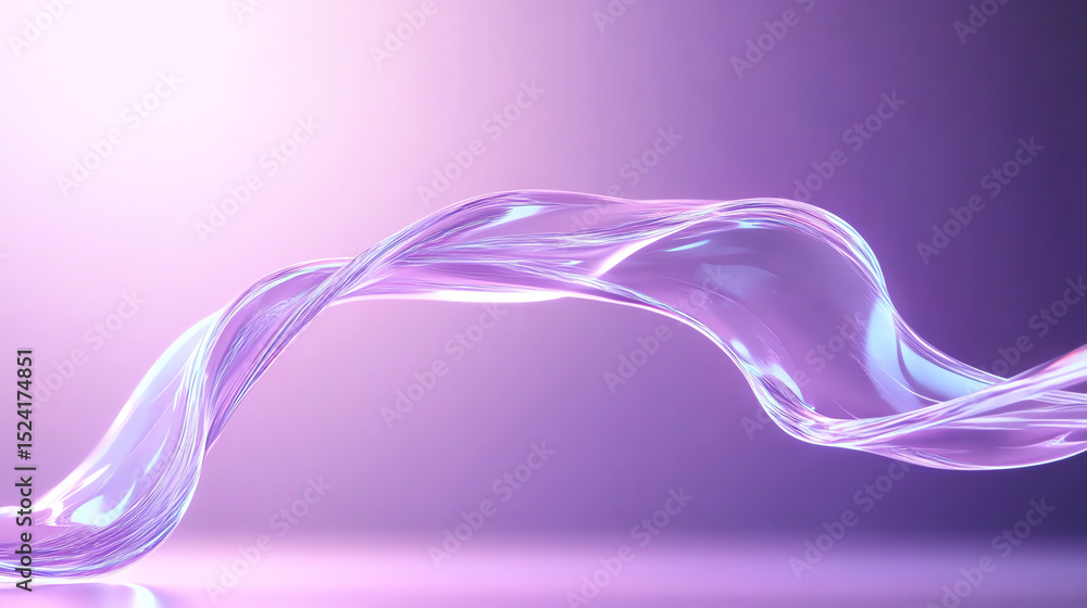 Aufkleber a smooth wave of purple light gracefully flows through the air, creating a mesmerizing abstract desi