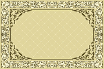Decorative ornate floral blank design card template