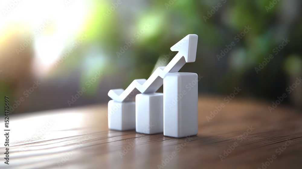 Aufkleber a visually striking representation of business growth, showcasing rising bar graphs and an upward ar