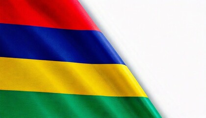 Fototapeta premium Mauritius flag on white background. copy space