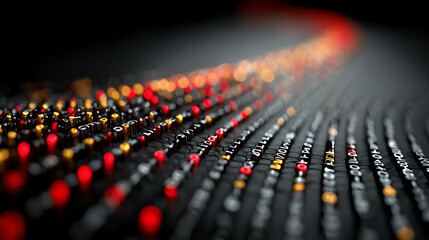 Fototapeta premium Abstract image showcasing vibrant lights in a digital landscape, representing innovation and technological advancements.