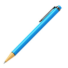 A vibrant blue pen angled diagonally