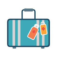 Luggage suitcase icon with travel tags
