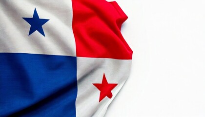 Panama flag on white background. copy space 