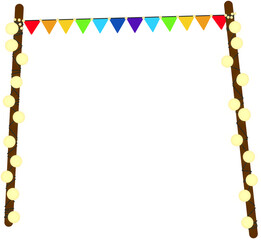 decorative flags with small lights