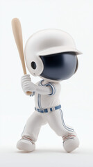 Adorable Space-themed Robot Toy with Baseball Bat for Kids