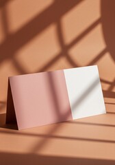 Elegant Mockup  A Versatile Bi-Fold Brochure Design with Soft Lighting and Shadows
