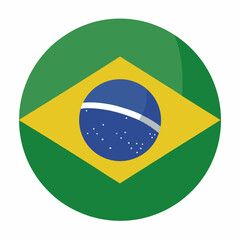 Brazil Flag in Circular Shape – National Emblem Vector