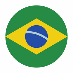 Brazil Flag in Circular Shape – National Emblem Vector