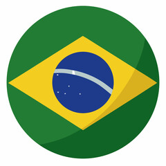 Brazil Flag in Circular Shape – National Emblem Vector