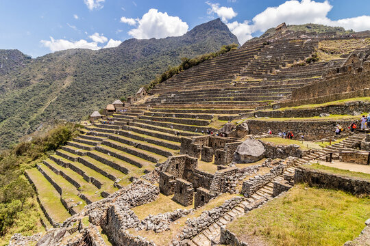 Terraces of Machu Picchu citadel, Peru - Powered by Adobe