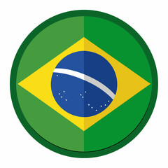 Brazil Flag in Circular Shape – National Emblem Vector