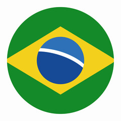 Brazil Flag in Circular Shape – National Emblem Vector