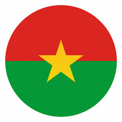 Burkina Faso Flag in Circular Design
