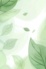 Delicate Green Leaves in Soft Pastel Colors