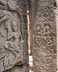 Obraz premium Ancient temples of the abandoned city of Angkor, near the city of Siem Reap, Cambodia