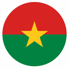Burkina Faso Flag in Circular Design