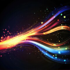 Fototapeta premium Multicolor abstract light streaks on a dark background