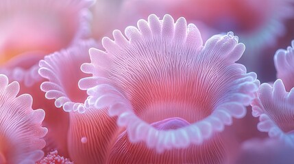 Delicate coral polyps in vibrant pastel hues.