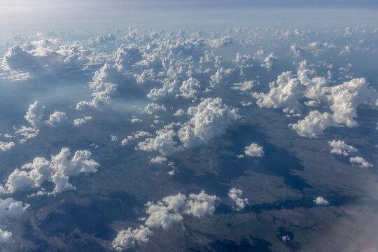 Aerial view of clouds above Venezuela