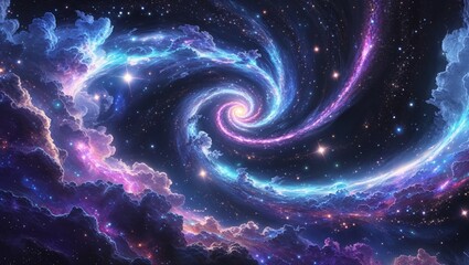 Galaxy and space with stars and nebulas background